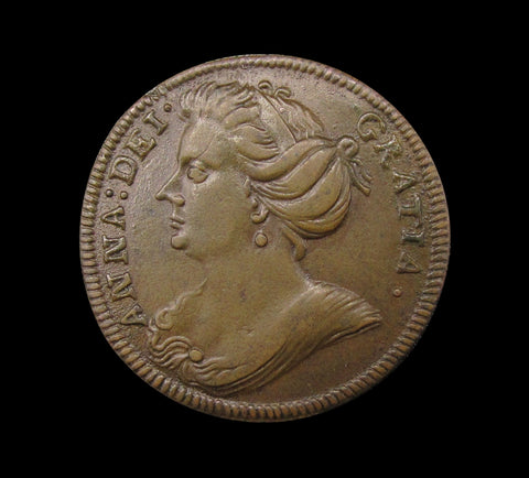 1702 Coronation Of Queen Anne 25mm Bronze Medal