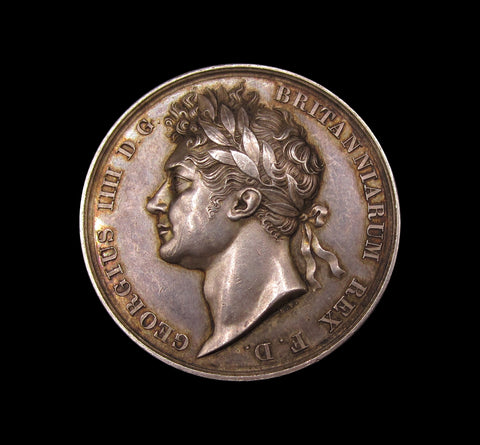 1821 Coronation Of George IV 35mm Silver Cased Medal - By Pistrucci