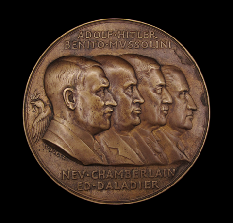 Germany 1938 Munich Agreement 126mm Medal - By Goetz