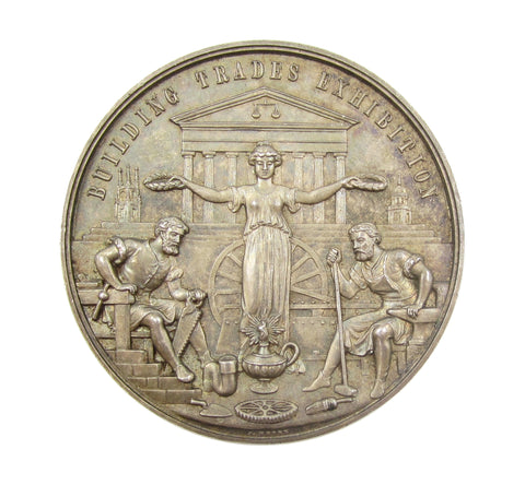 1886 Building Trades Exhibition 51mm Silver Medal - By Moore