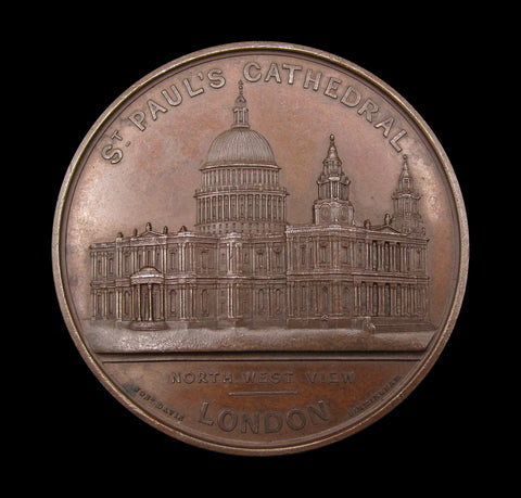 c.1840 St Paul's Cathedral 61mm Bronze Medal - By Davis