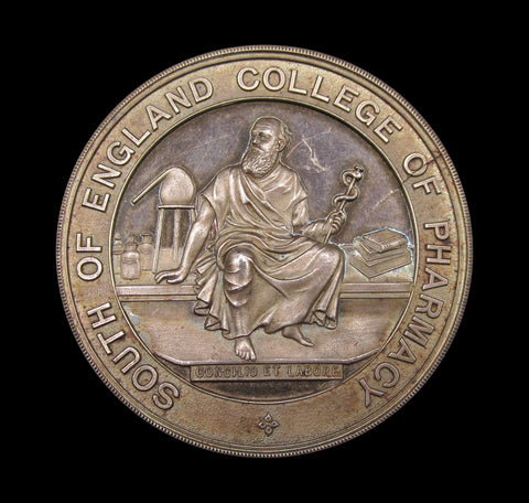 1913 South of England College of Pharmacy 51mm Silver & Bronze Medal Pair