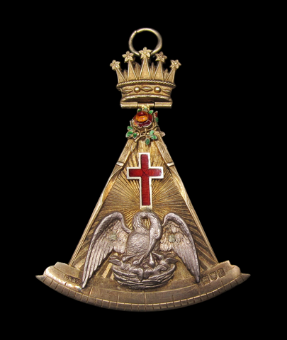 1910 Masonic Jewel of the Rose Croix 18th Degree of the Ancient & Accepted Scottish Rite