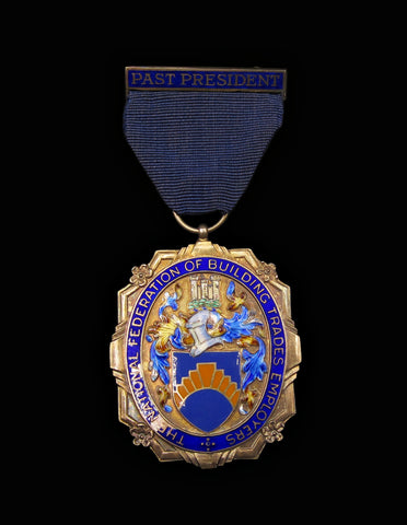 1979-1980 National Federation of Building Trades Employers Silver & Enamel Medal