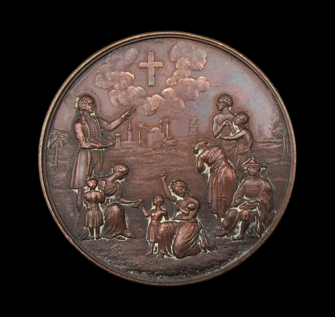 1844 London Missionary Society Jubilee 51mm Medal - By Davis