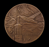 Germany 1944 Allied Bombing of Augsburg 100mm Medal - By Goetz