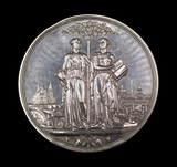 1875 Manchester Mechanical & Industrial Exhibition 89mm Silver Medal - By Elkington