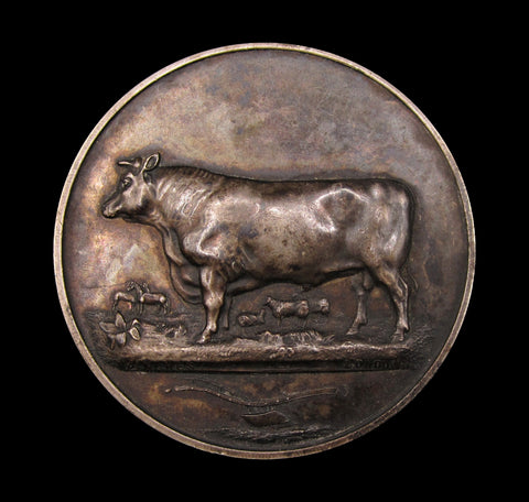c.1870 Agricultural Prize 51mm Silver Medal - By Pinches