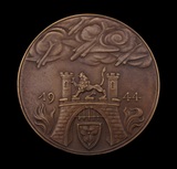 Germany 1944 Bombing of The Leibnizhaus Hannover 100mm Medal - By Goetz