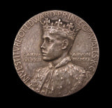 1911 Investiture Of Edward Prince Of Wales 35mm Silver Medal - Cased