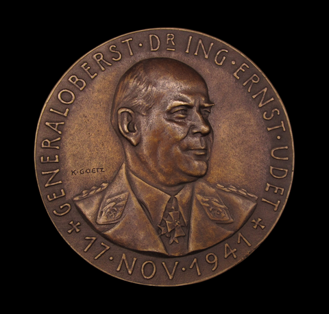 Germany 1941 Fighter Pilot Ernst Udet 98mm Medal - By Goetz