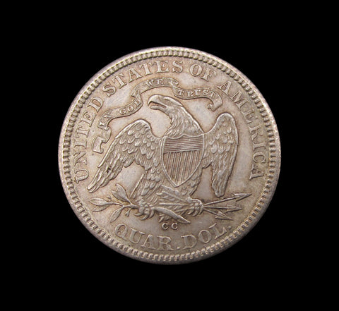 USA 1876 CC Liberty Quarter Dollar - A/UNC