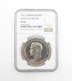 George VI 1951 Festival Of Britain Crown - NGC PL66