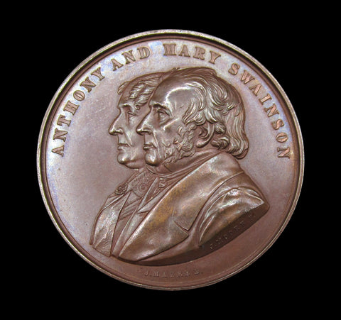 1861 50th Anniversary Marriage Of Anthony & Mary Swainson 41mm Medal