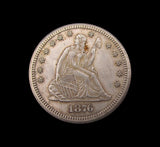 USA 1876 CC Liberty Quarter Dollar - A/UNC