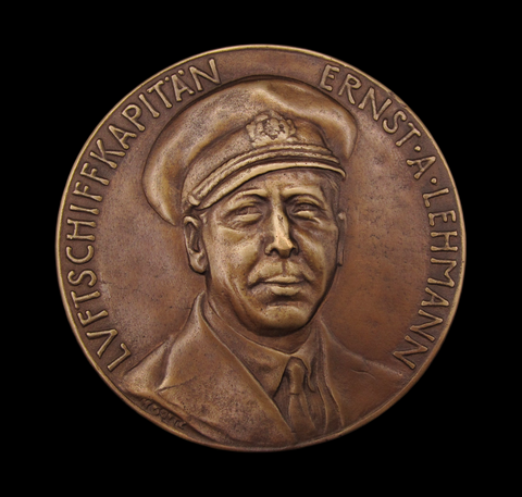 Germany 1937 Hindenberg Zeppelin Crash Ernst Lehmann 93mm Medal - By Goetz