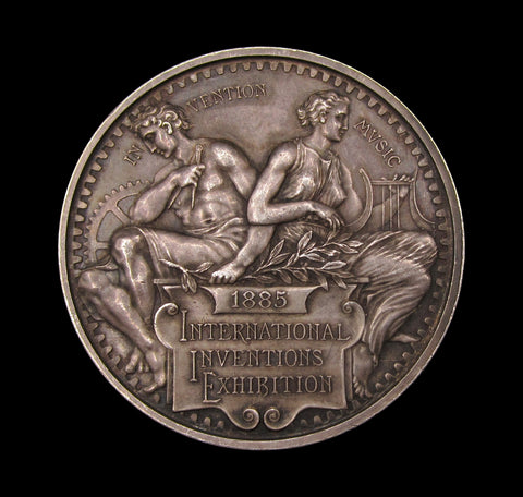 1885 International Inventions Exhibition 45mm Silver Medal - By Wyon