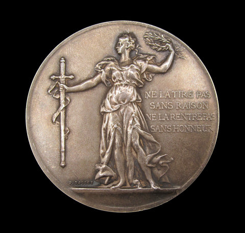 France c.1900 Fencing Encouragement Society 50mm Silver Medal