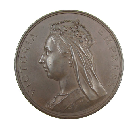 India 1883-84 Calcutta International Exhibition 76mm Medal - By Wyon