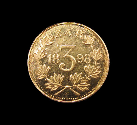South Africa 1898 Gold 'Tickey' Threepence