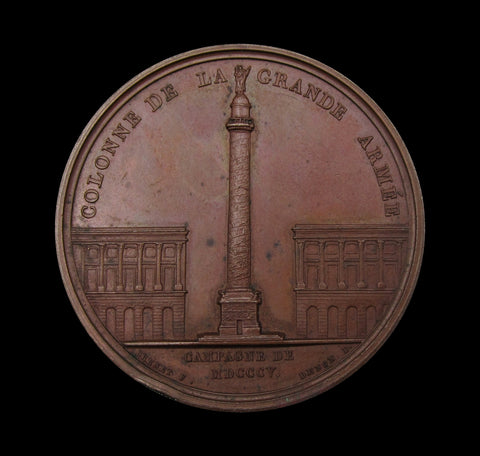 France 1805 Napoleon Column Of The Grand Army 41mm Medal - By Andrieu