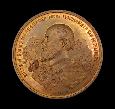Netherlands 1883 Amsterdam Exposition 70mm Medal - By Fisch