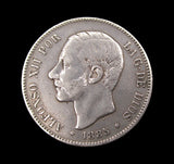 Spain Alfonso XII 1885 5 Pesetas - GF