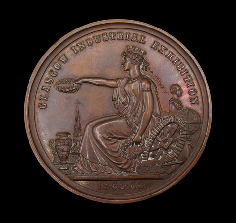 1866 Glasgow International Exhibition 64mm Bronze Juror's Medal