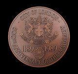 1989 800 Years Of London Mayoralty 63mm Bronze Medal - By The Royal Mint
