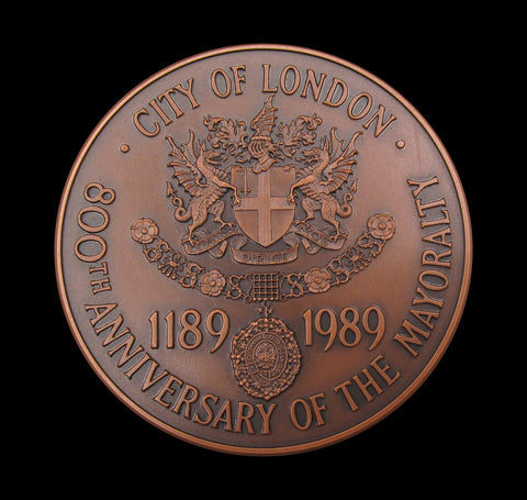 1989 800 Years Of London Mayoralty 63mm Bronze Medal - By The Royal Mint