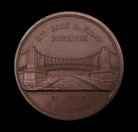 1829 Opening Of The Bure Bridge Great Yarmouth 49mm Medal - By Wyon