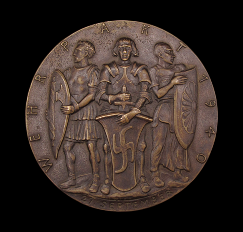 Germany 1940 Tripartite Pact With Italy & Japan 106mm Medal - By Goetz