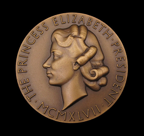 1947 Princess Elizabeth Royal Society Of Arts 57mm Medal - By Metcalfe
