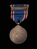 1937 George VI Official Coronation Silver Medal On Ribbon - Cased