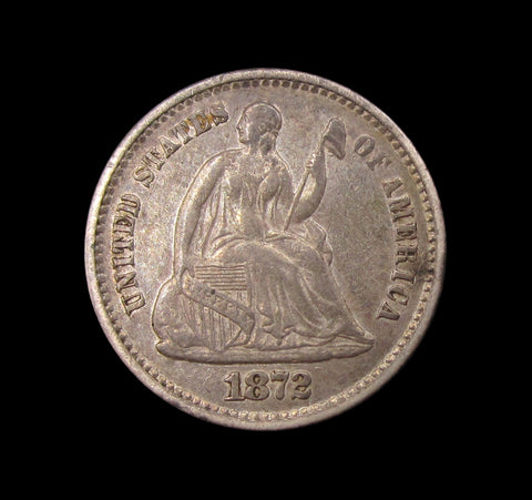 USA 1872 Seated Liberty Half Dime - EF