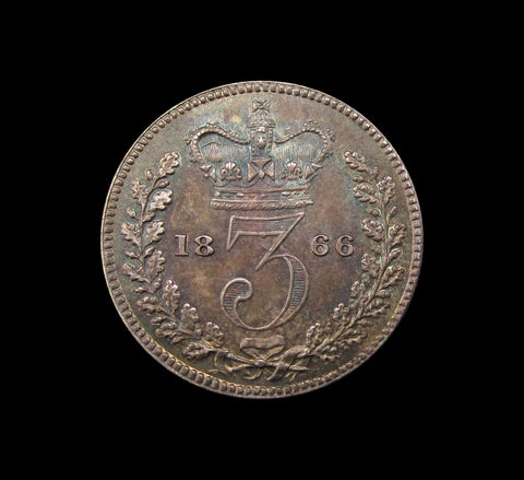 Victoria 1866 Threepence - UNC