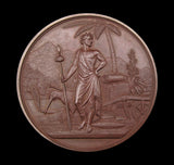 New Zealand 1865 Dunedin Exhibition 64mm Bronze Medal - By Wyon