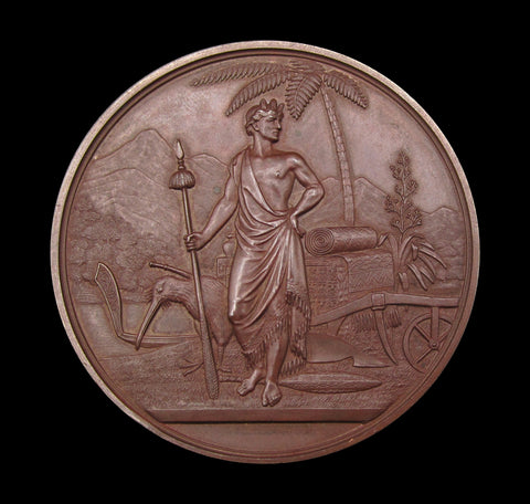New Zealand 1865 Dunedin Exhibition 64mm Bronze Medal - By Wyon