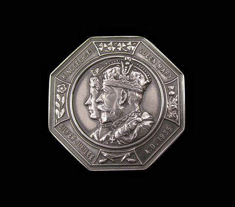 1935 George V Silver Jubilee 38mm Octagonal Silver Medal - Mappin & Webb