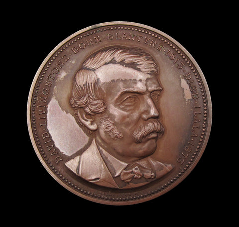 1873 London Missionary Society Livingstone Memorial 43mm Medal - By Wyon