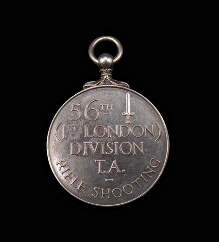 1934 56th 1st London Division T.A. Rifle Shooting Silver Medal