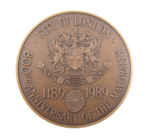 1989 RM 800 Years Of London Mayoralty 63mm Bronze Medal