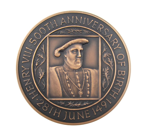 1991 RM Henry VIII 500th Anniversary Of Birth 63mm Bronze Medal