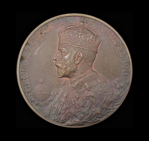 1911 George V Coronation 51mm Silver Medal - Cased