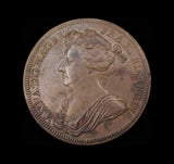 1702 Coronation Of Queen Anne 35mm Bronze Medal - By Croker