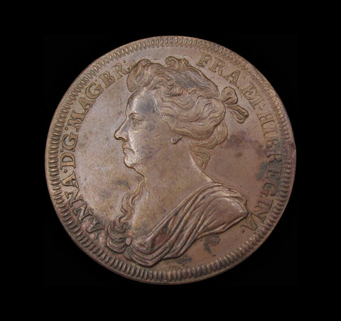 1702 Coronation Of Queen Anne 35mm Bronze Medal - By Croker