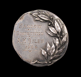1904 Bodybuilding Eugene Sandow 28mm Silver Award Medal - By Fuchs