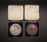 1913 South of England College of Pharmacy 51mm Silver & Bronze Medal Pair