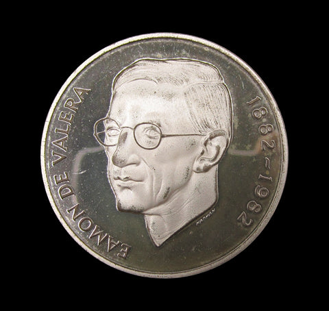 1982 Eamon de Valera 38mm Centenary Silver Medal - By Spink & Son