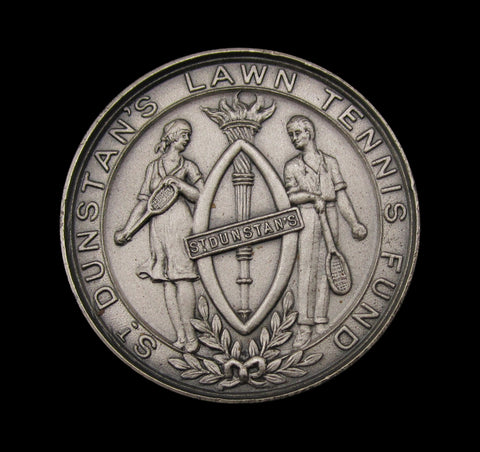 1921 St Dunstan's Lawn Tennis Fund 32mm Silver Medal - Cased